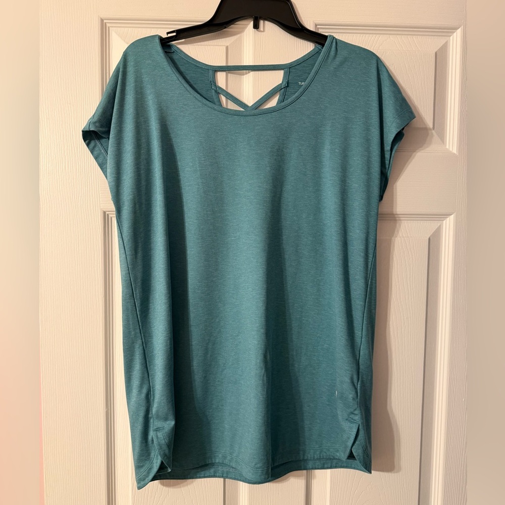 Teal Top with Crisscross back
